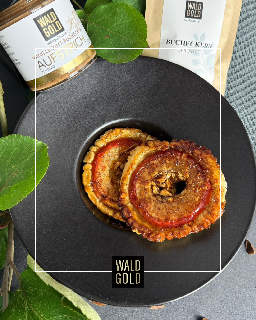 Schnelle Apfeltartelettes mit Bucheckern