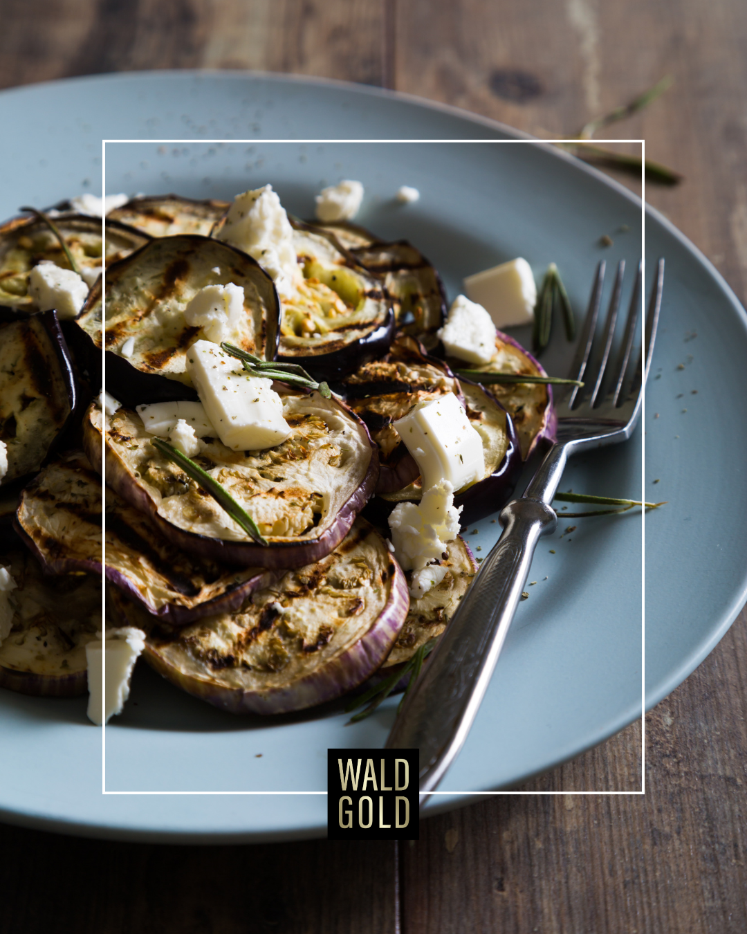 Gegrillte Aubergine | Wald & Wild Rub | Eichelhonig | Feta