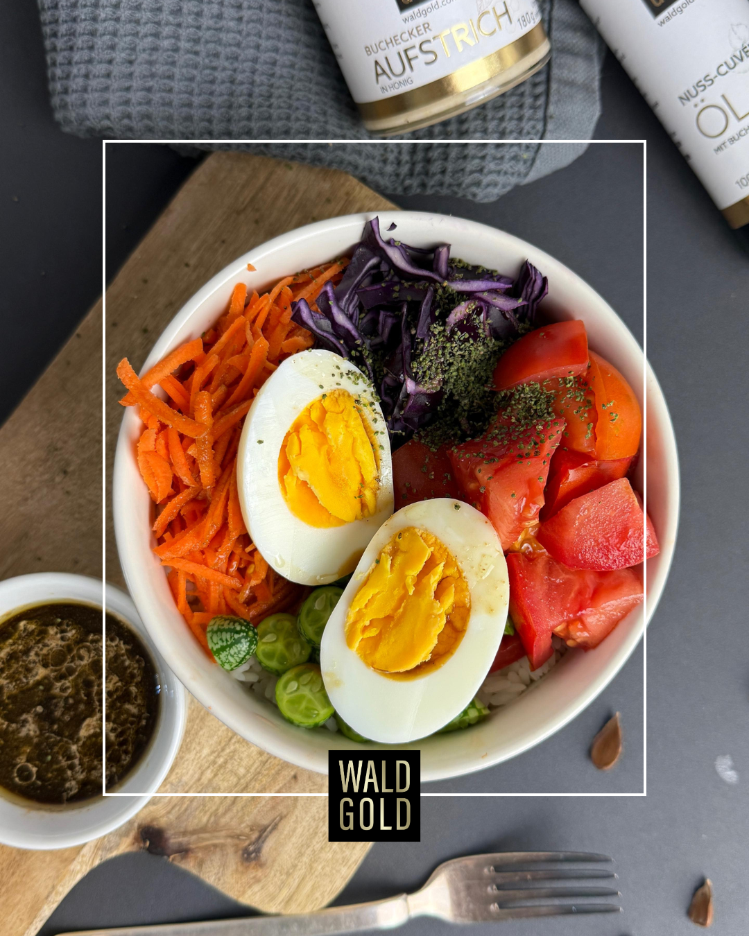 Reis Bowl mit Buchecker-Honig Dressing